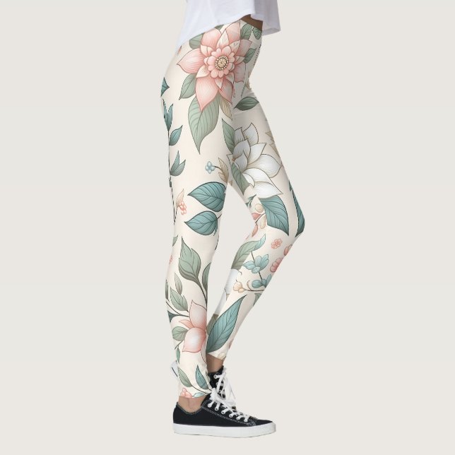 Elegante Pastel Floral Leggings (Derecha)
