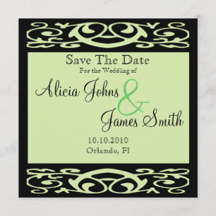 Elegante Pastel formal Verde Guardar la tarjeta de