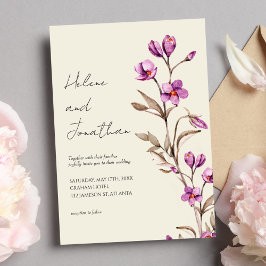 Elegante Pastel Wildflower Boho Invitación a la bo