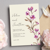 Elegante Pastel Wildflower Boho Invitación a la bo