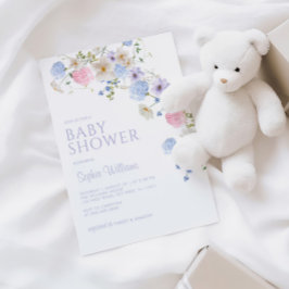 Elegante Pastel Wildflower Invitación de Baby Show