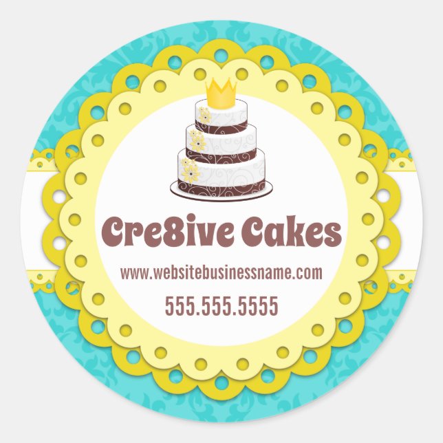 Elegante pastelería Damask Sellos de vieira amaril (Anverso)