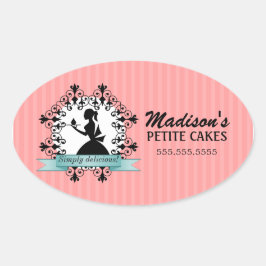 Elegante pastelito Silhouette Panadería Sellos