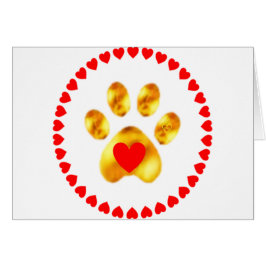 Elegante pata de oro con corazones