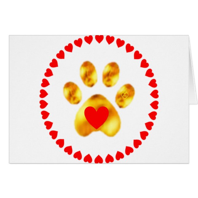 Elegante pata de oro con corazones (Anverso (Horizontal))