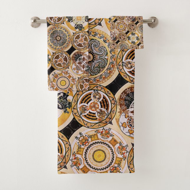 Elegante Patrón Art Nouveau Gold Brown decorativo (In situ)