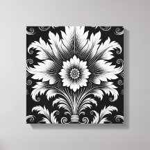 Elegante patrón barroco floral - Decoración en bla