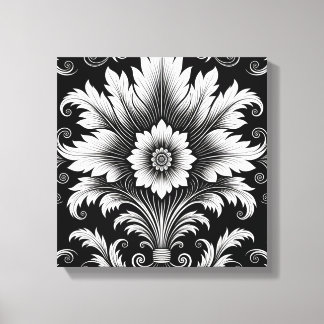 Elegante patrón barroco floral - Decoración en bla