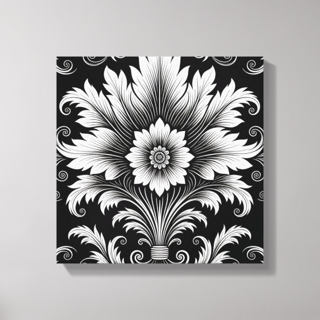 Elegante patrón barroco floral - Decoración en bla (Anverso)
