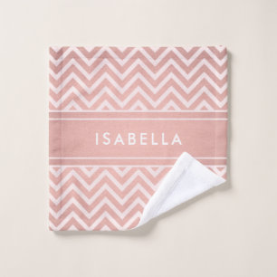 Elegante Patrón Chevron Rosa Girly Faux Rosa Gold