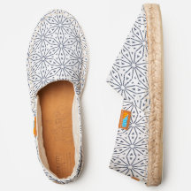 Elegante Patrón de Arte de Línea Floral Azul Blanc