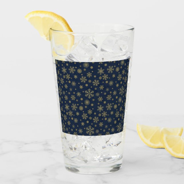 Elegante patrón de copo de nieve de oro de inviern (Anverso (hielo))