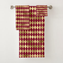 Elegante patrón de diamantes de Borgoña dorado