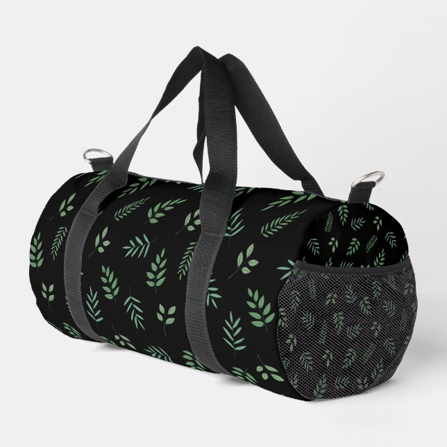 Elegante patrón de hoja verde de viaje Bolsa de Du (Esquina derecha)