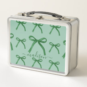 Elegante patrón de lazo verde personalizado lindo