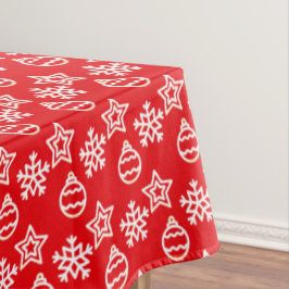 Elegante patrón de Navidad en mantel rojo