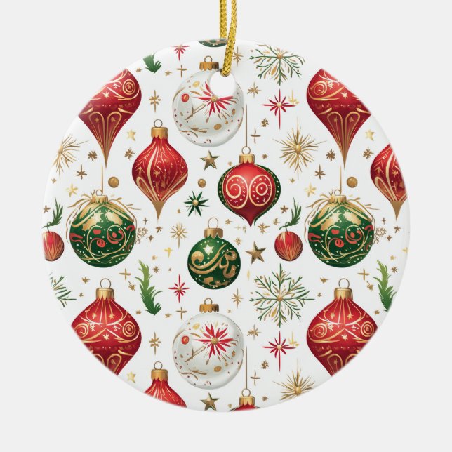 "Elegante Patrón de Ornamento de Navidad Sin Marea (Frente)