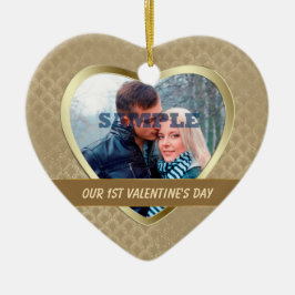 Elegante Patrón De Oro Nuestro Primer Ornamento De