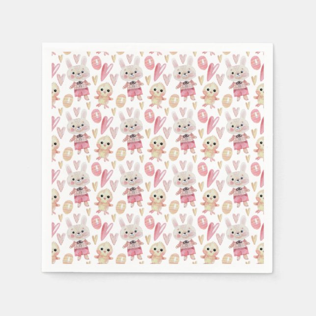Elegante Patrón de Pascua | Servilleta de papel (Anverso)
