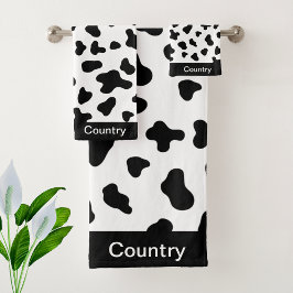 Elegante patrón de vaca en blanco y negro Chic Cou