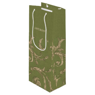 Elegante Patrón de Vintage Bolsas de Vino Favor