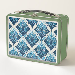 Elegante patrón floral boho en azul