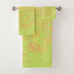 Elegante Patrón floral de abstrato verde dorado