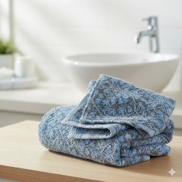 Elegante patrón floral en acuarela azul