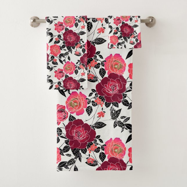 Elegante patrón floral marrón rosa borgoña Rosa (In situ)