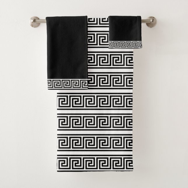 Elegante patrón griego en blanco y negro (In situ)