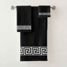 Elegante patrón griego sobre negro