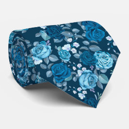 Elegante patrón Rosa azul de corbata de cuello