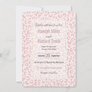 Elegante patrón Rosa Purpurina Oro Leopard