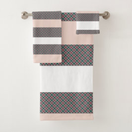 Elegante Patrón Tartán Rojo Rosa Verde