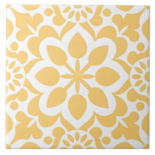 Elegante patrón vintage amarillo de azulejo portug