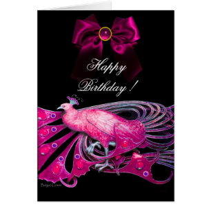 ELEGANTE PAVO REAL ROSA,LAZO,PIEDRA DE JOYA,Feliz