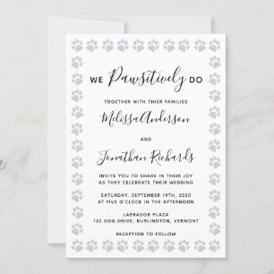 Elegante Paw Imprime Invitación a la Boda