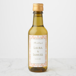 Elegante Peach y Gold Mini Wine Labels