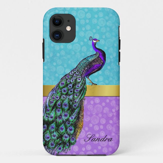 Elegante Peacock iPhone 5 Funda (Reverso)