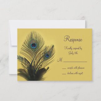 Elegante Peacock RSVP (amarillo)