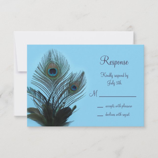 Elegante Peacock RSVP (turquesa) (Anverso)
