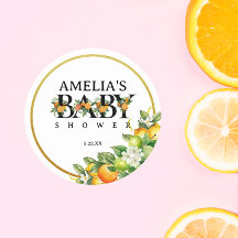 Elegante Pegatina Baby Shower de acuarela de color