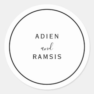 Elegante Pegatina Boda moderno