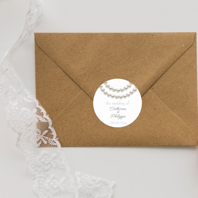 Elegante Pegatina Boda Pearl (Subido por el creador)