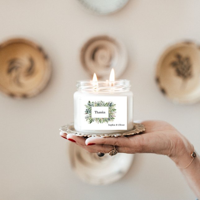 Elegante Pegatina Boda Wreath Greenery (Subido por el creador)