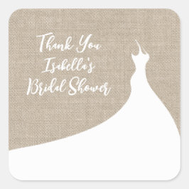 Elegante Pegatina Bridal Shower burlap