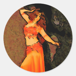 Elegante Pegatina de Bellydancer