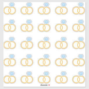 Elegante Pegatina de besar al anillo de bodas