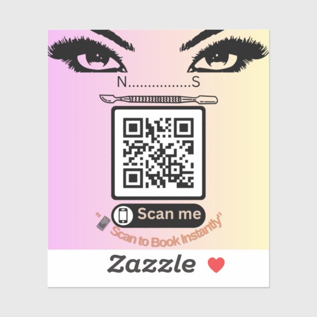 Elegante Pegatina de Código QR Rosa – Reserva Ahor (Hoja)