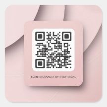 Elegante Pegatina de código QR rosa Rubor para emp